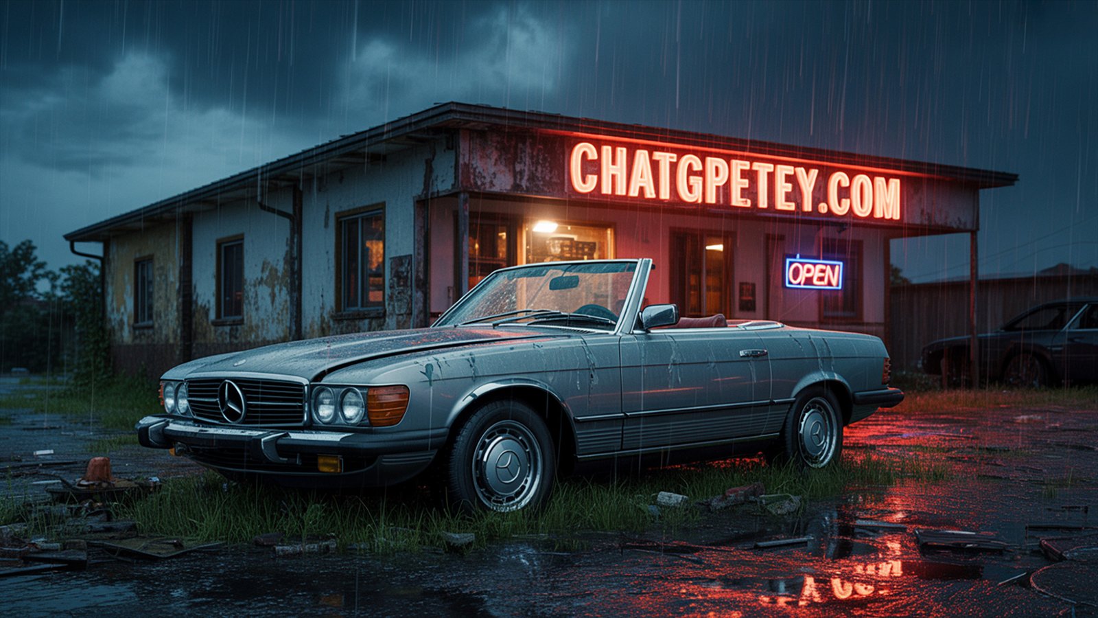 Video fallback - rainy dealership